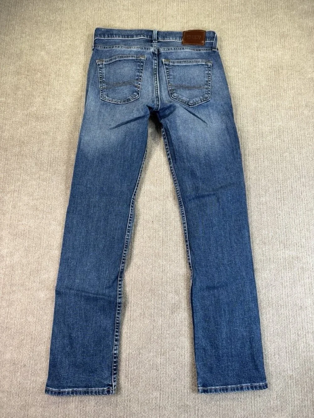 Hollister Jeans Mens 29x32 Blue Epic Flex Slim Straight Distressed Denim Pants